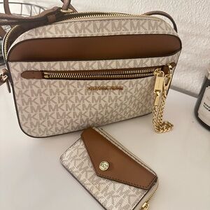 Michael kors purse with strap and wallet